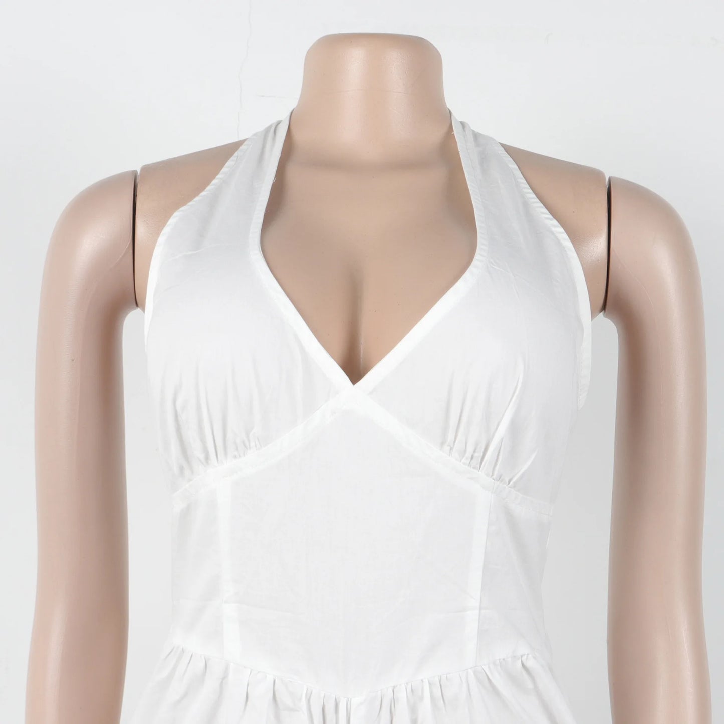 Elegant V-Neck Halter Solid Wide-Leg Jumpsuit for Women