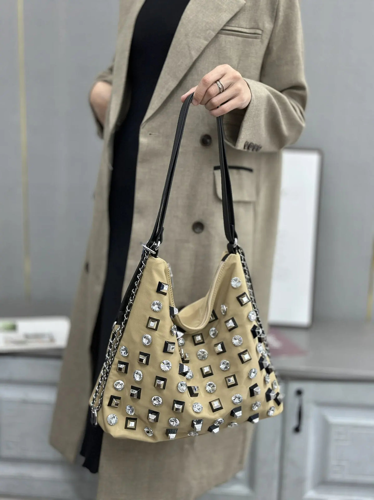Women's Shoulder Bag Luxury Brand Diamond-encrusted Shiny Women's Shoulder Crossbody Bag Fashion Diamond-encrusted Women's Bag