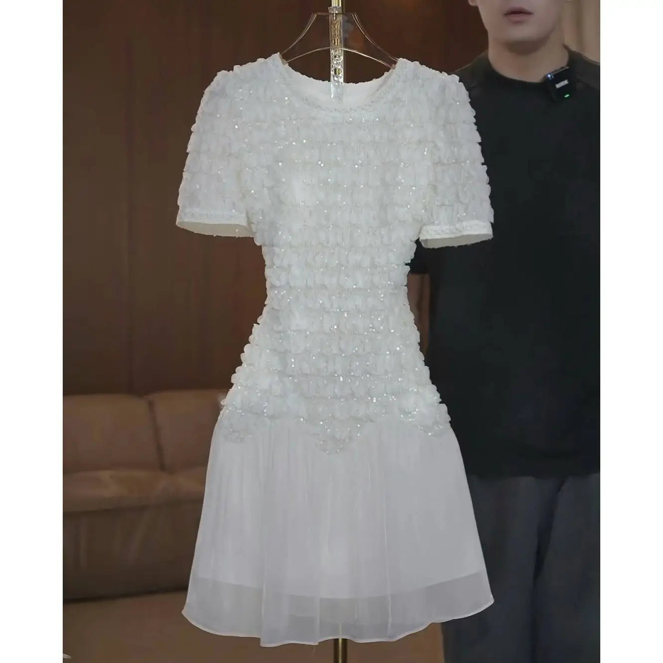 White French Inspired Light Luxury Short Sleeve Dress for Women