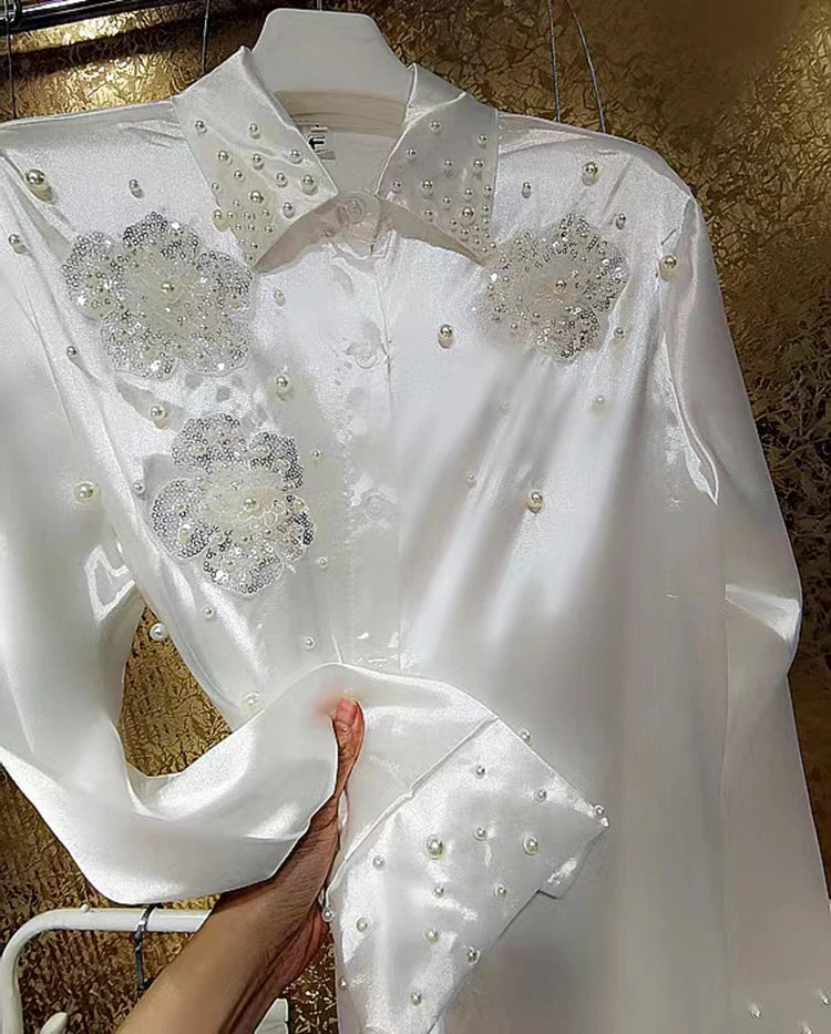 Vintage Beaded Sequins Blouse