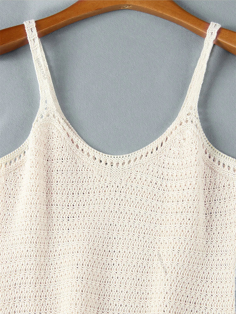 Sexy Crochet Halter V Neck Chic Ruffle Knit Beach Mini Dress 2025 Women Comfy Swimsuit Cover Up Seaside Holiday Club Dresses K58