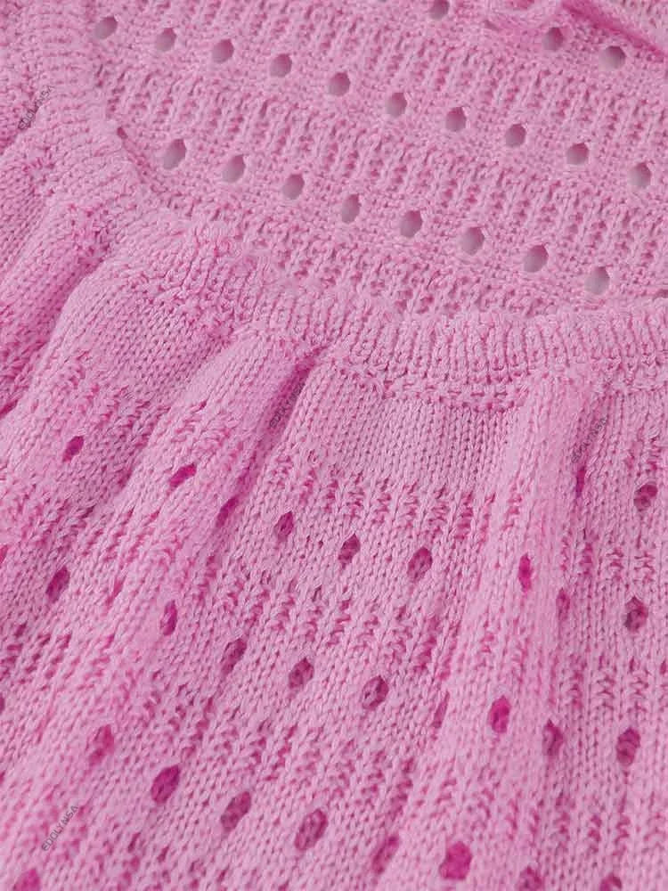 Sexy Knit Cut Out Tassel Spaghetti Strap Bodycon Beach Maxi Dress Summer Women's Holiday Club Party Outfit Swimsuit Cover Up K10