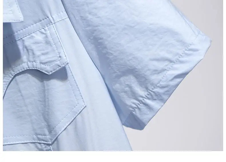 Elegant Lightweight French Blue Shirt Dress for Women