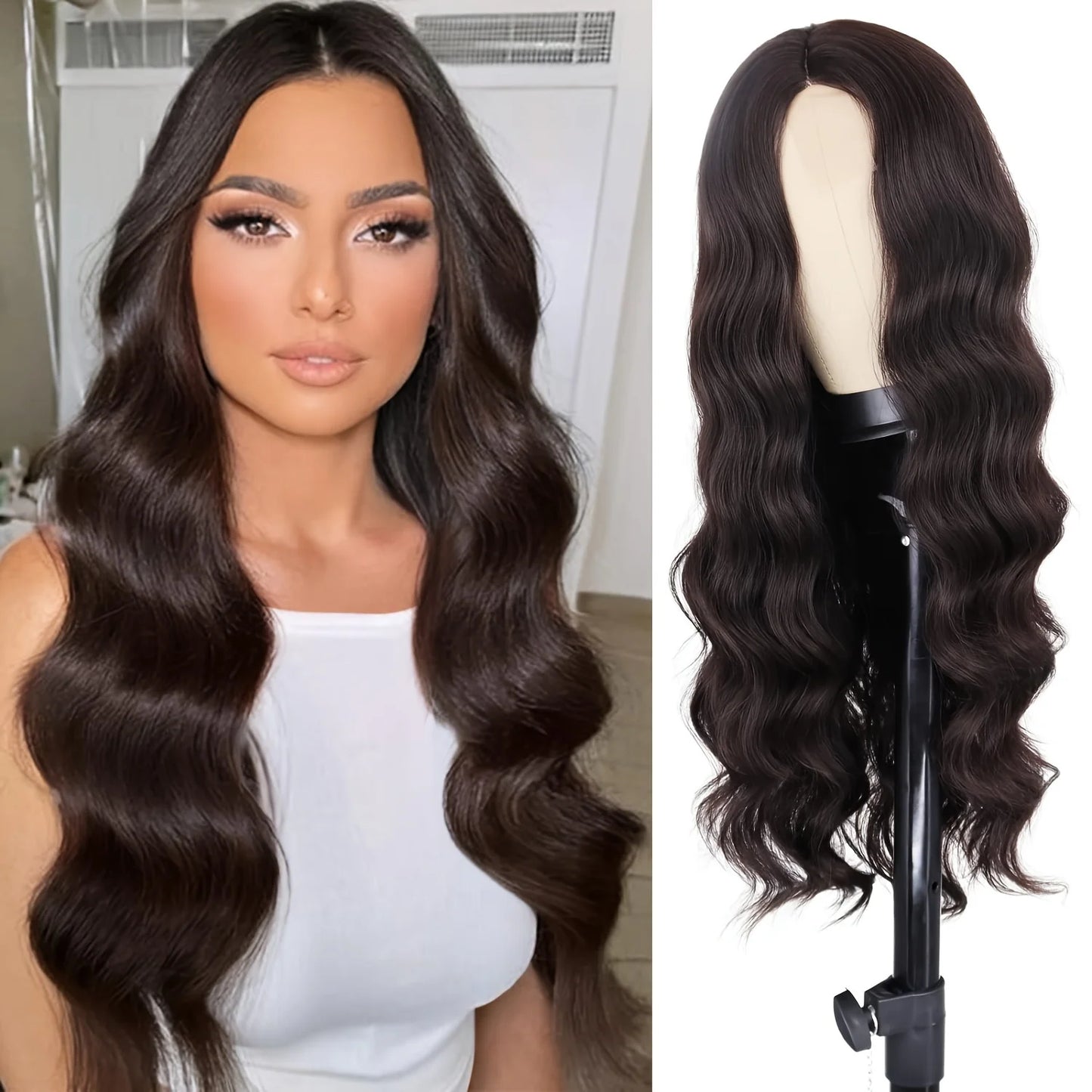 White Long Curly Synthetic Heat Resistant Wig for Women