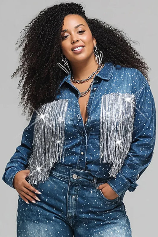 Tailored Blue Collared Denim Jacket