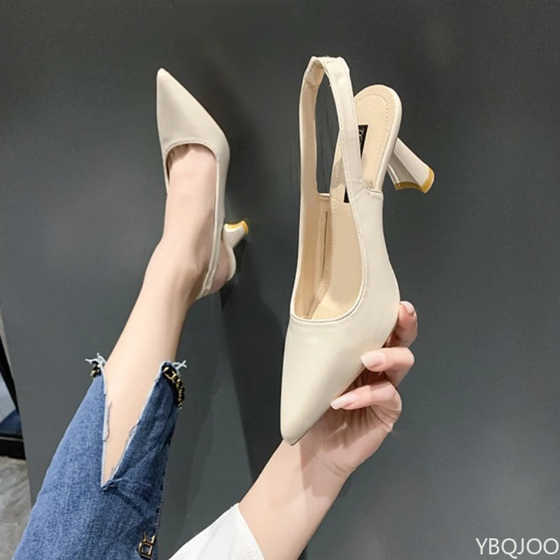 Elegant Pointed Toe Slim Heel Pumps