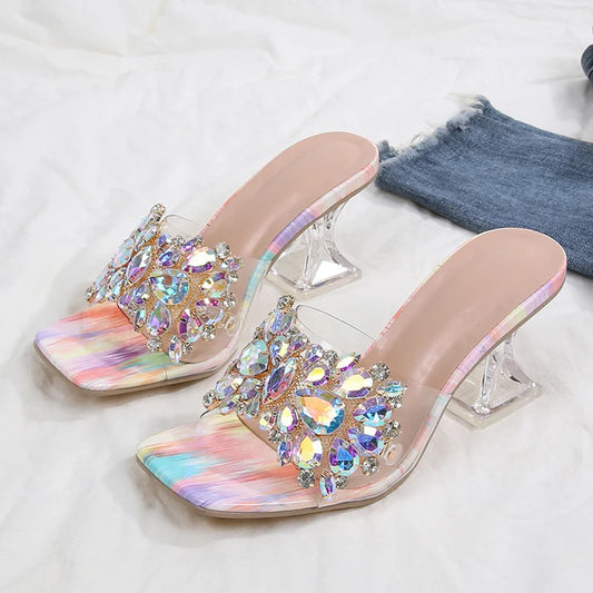 Crystal Square Toe Sandals