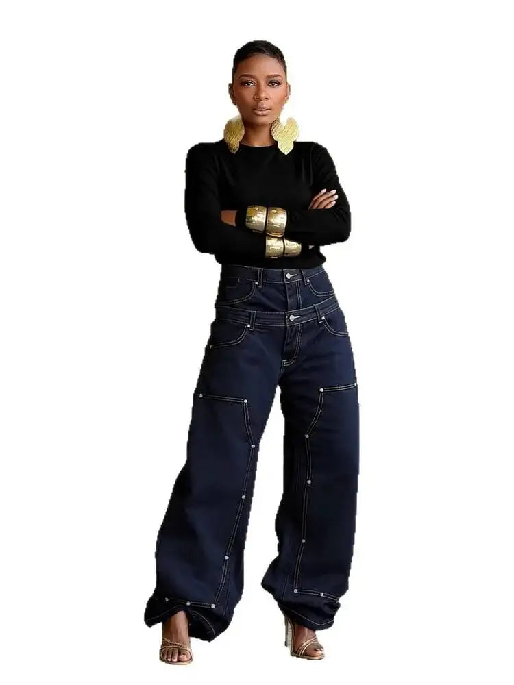 Euro American Style Loose High Waist Jeans for Women
