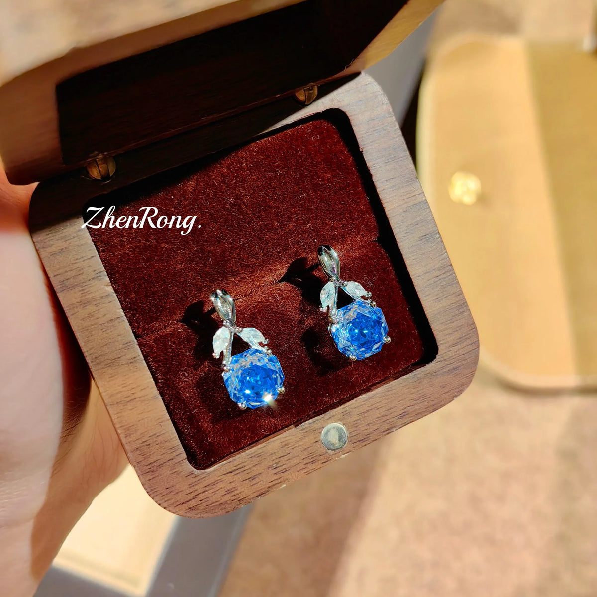 Rose Flower Cubic Zirconia Pendant Jewelry Set for Women