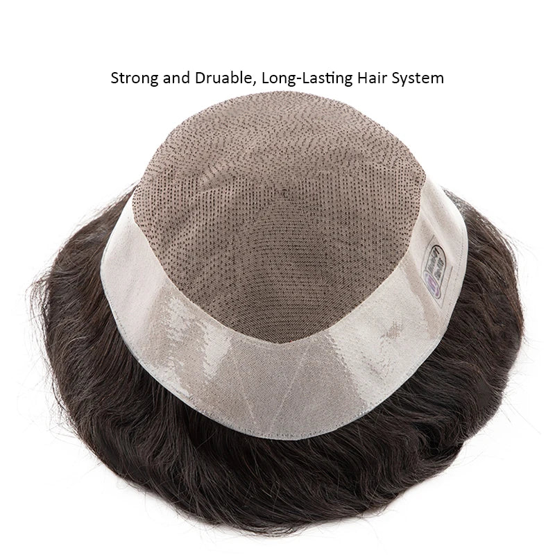 Natural Hairline Human Hair Toupee Hair System for Men