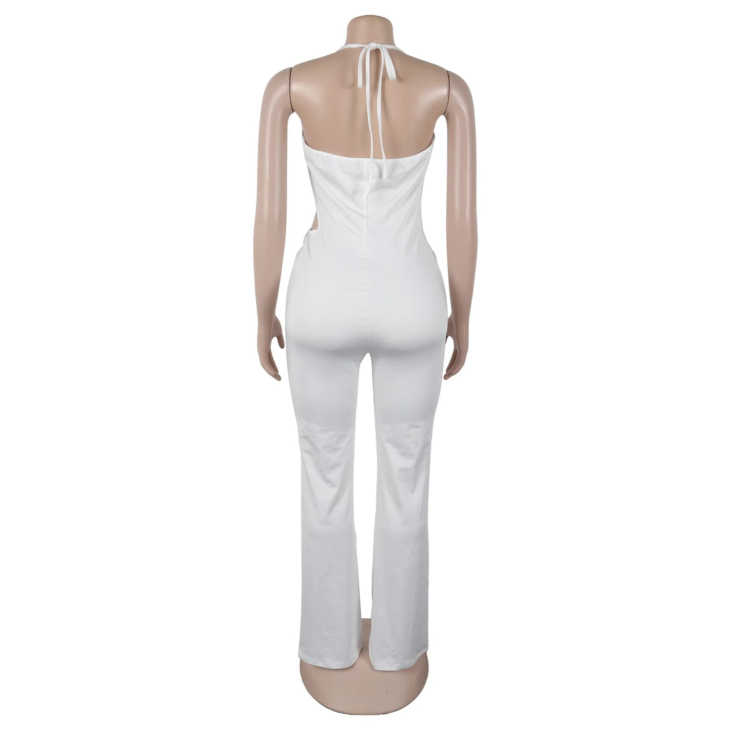 Elegant Slim-Fit Elastic Neck Strap Jumpsuit for Women