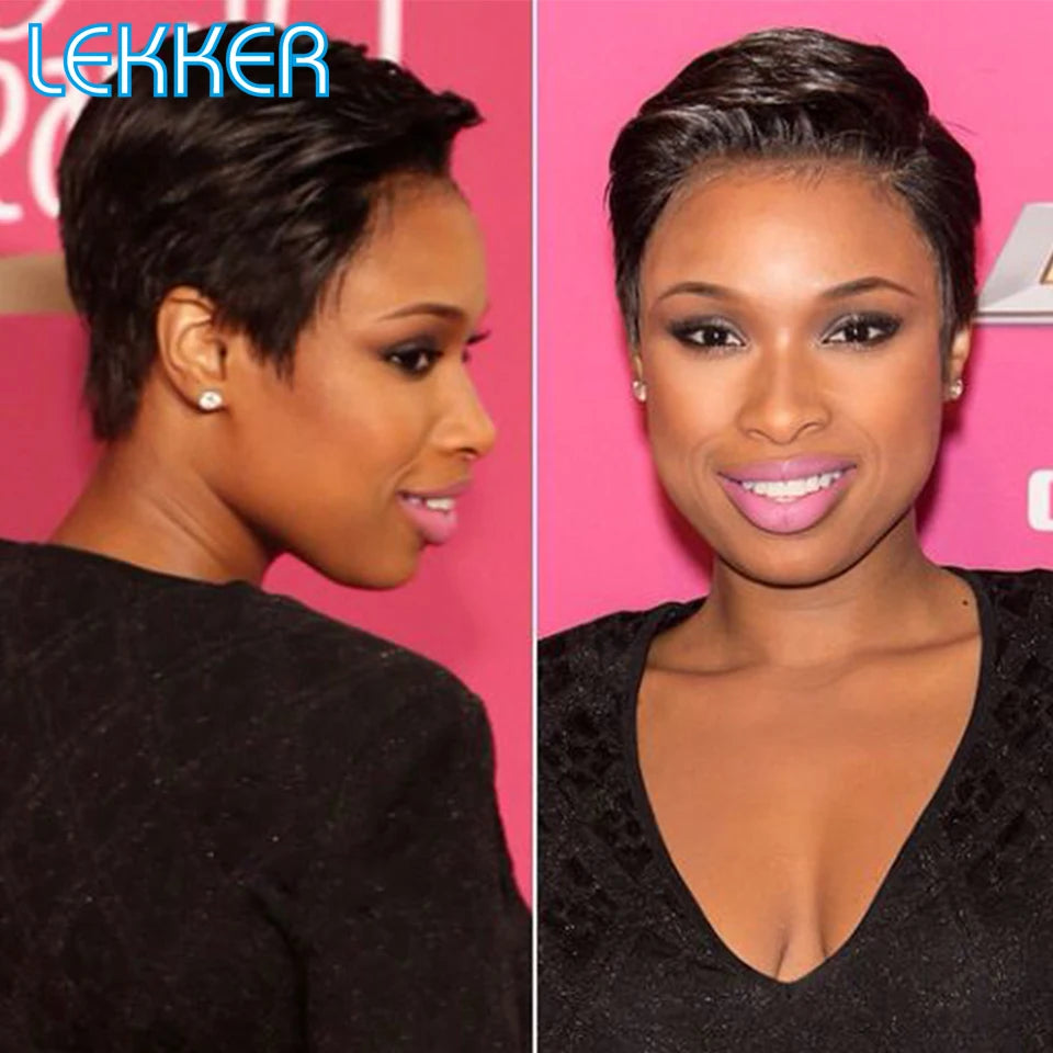 Glueless Short Pixie Cut Lace Front Remy Wig for Women