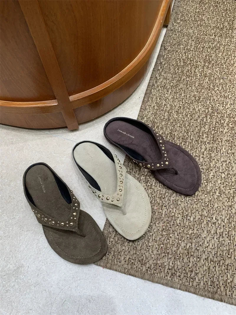 Vintage Rivet Toe Slip On Shoe