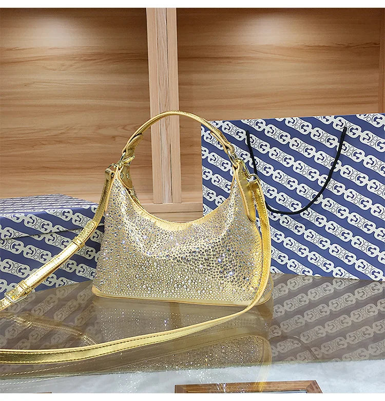 Large Capacity Rhinestone Evening Handbag for Women