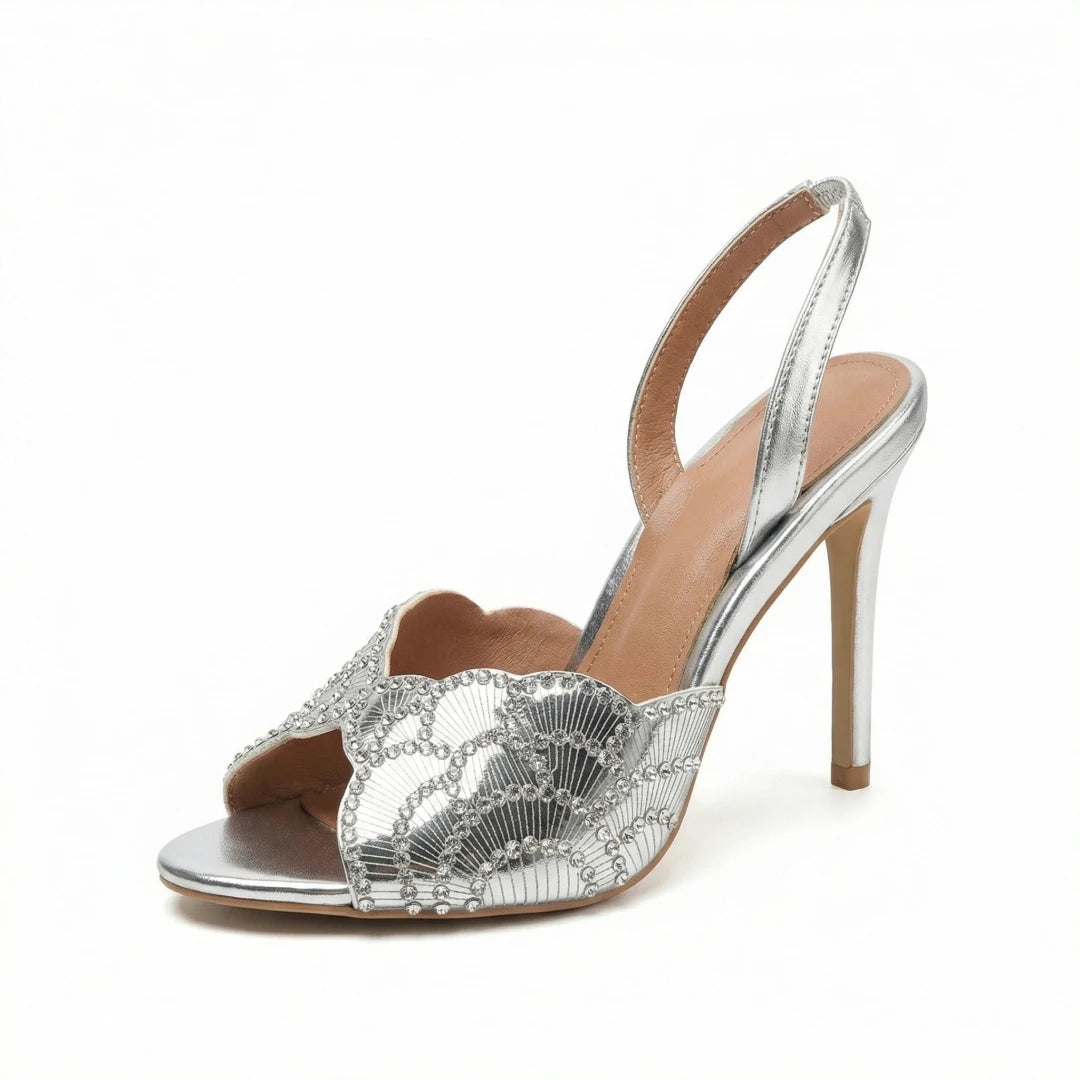 Luxurious Sparkling Fish Mouth Strap Sandals for Women