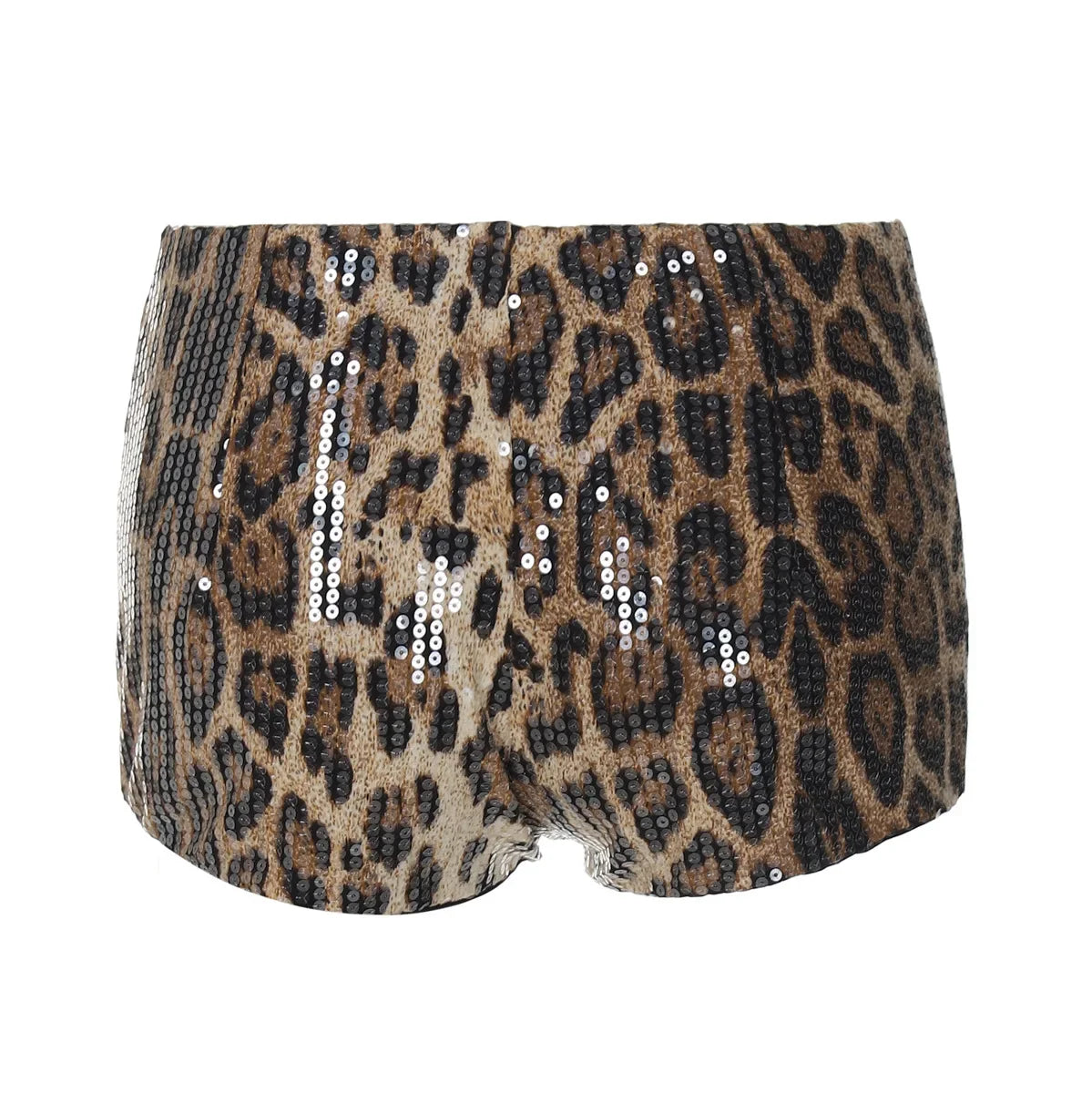 Chic Leopard Print Sequin Three Piece Set for Women