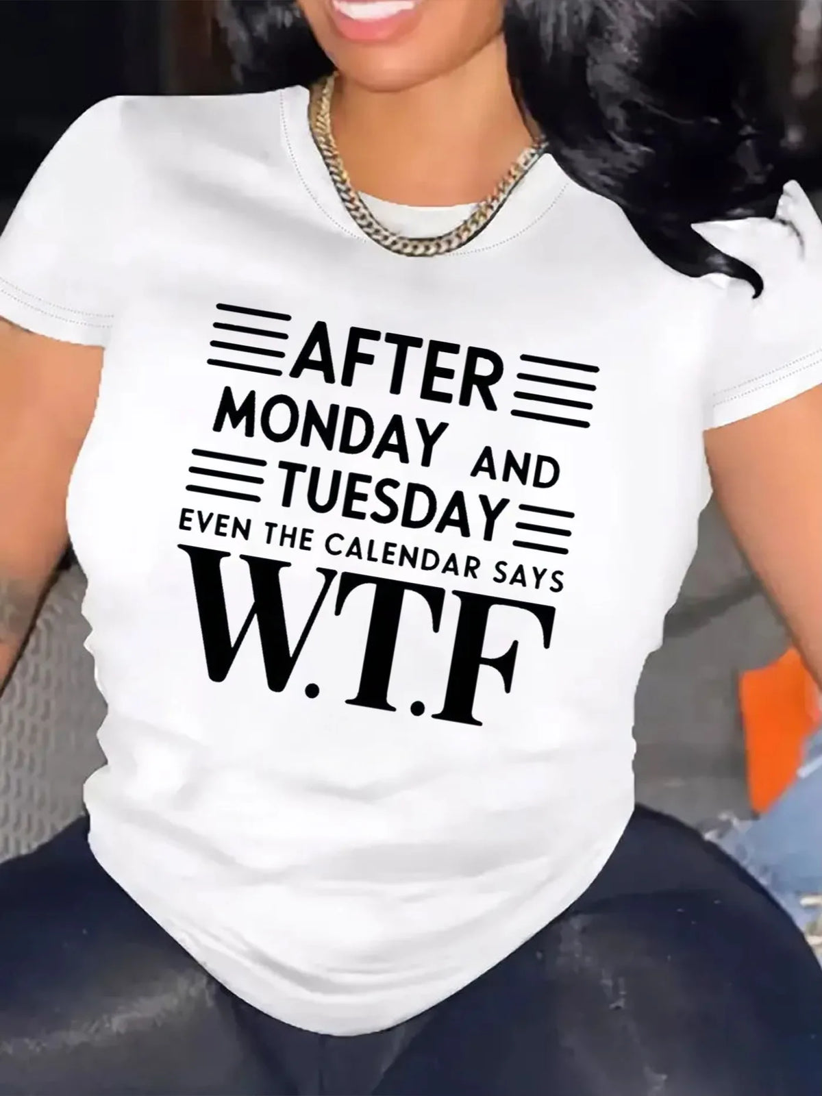 Casual Loose Fit Funny Quote Graphic Tee For Women