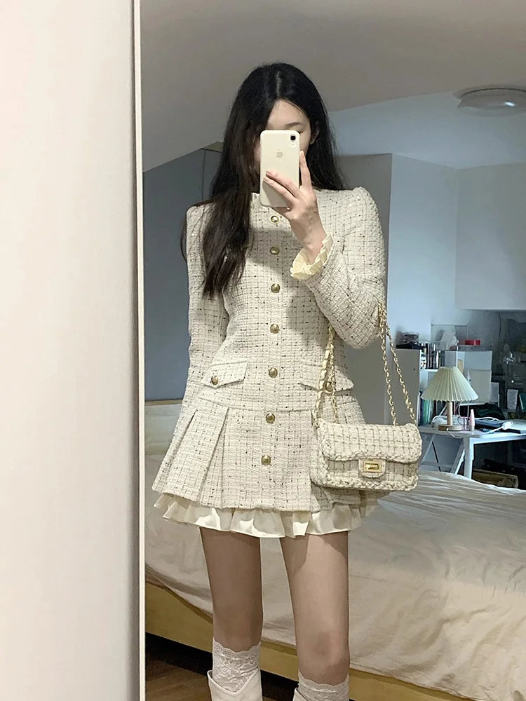 Elegant Slim Waist Color Block Polo Mini Dress for Women