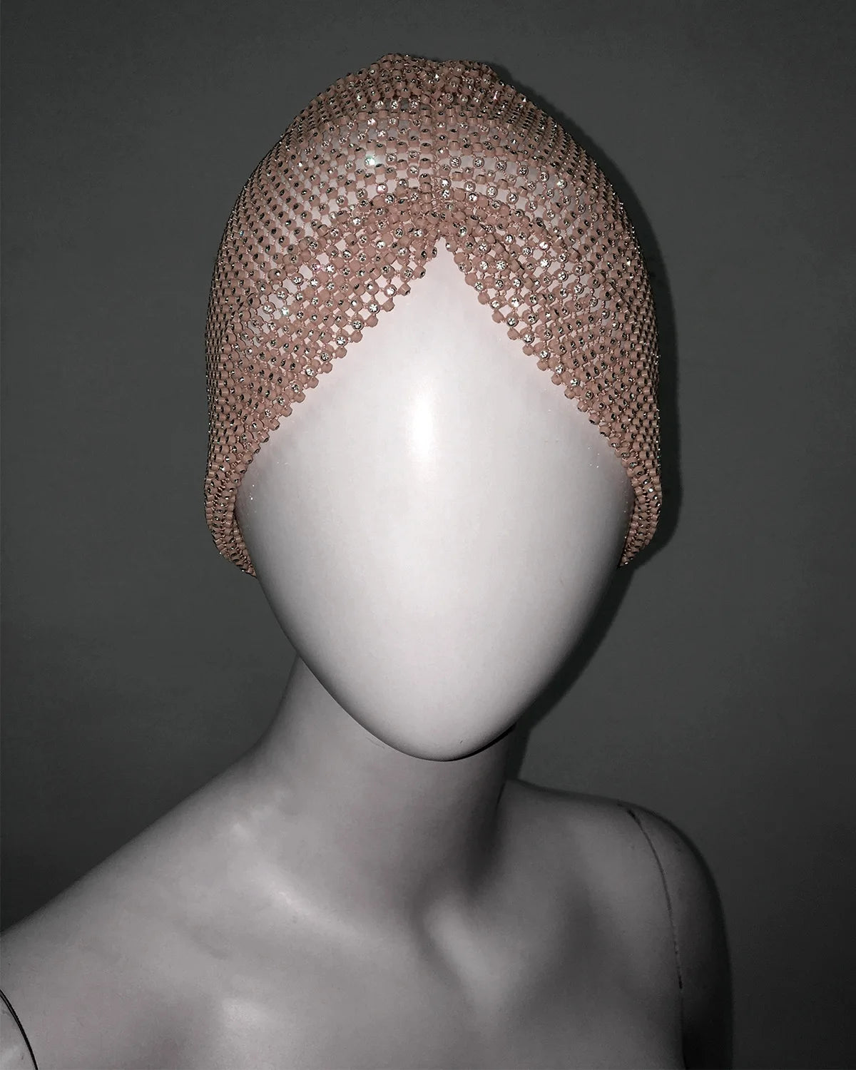 Sparkly Rhinestone Fishnet Turban Head Wrap for Women