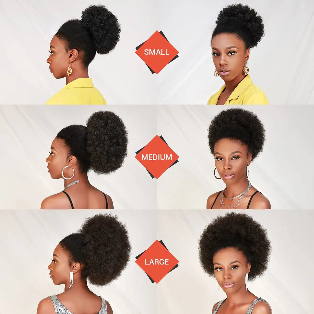 Big Kinky Curly Afro Puff Ponytail Extensions for Women
