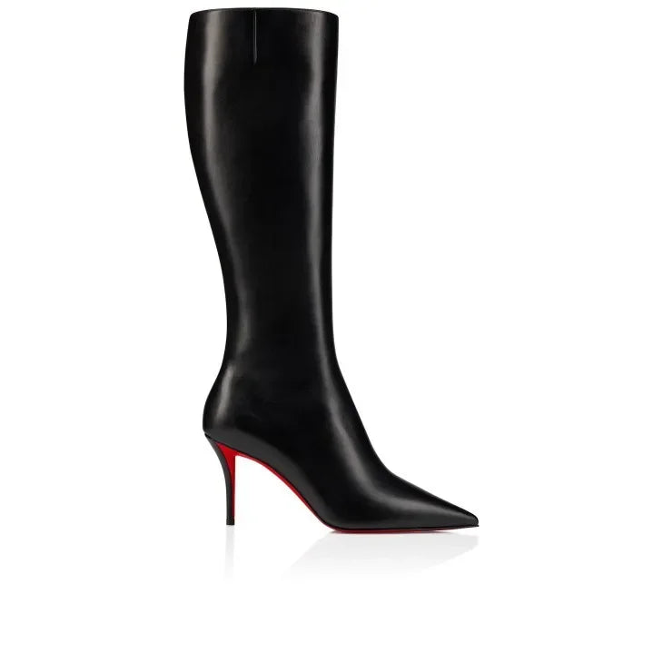 Leopard Print Knee High Boots With Zipper for Women