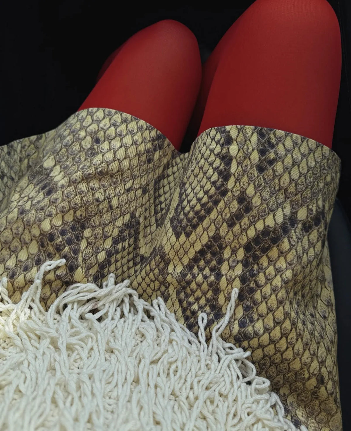 Snake Print High Waist Slim Fit Midi Skirt for Women