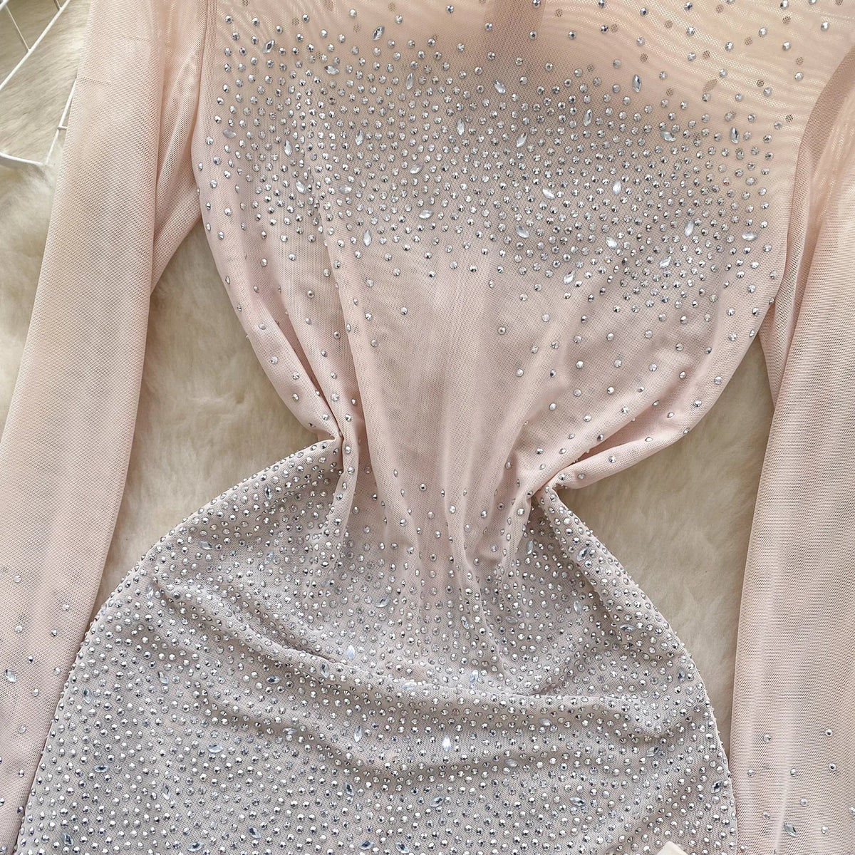 Sheer Long Sleeve Zipper Mesh Romper With Shorts for Women