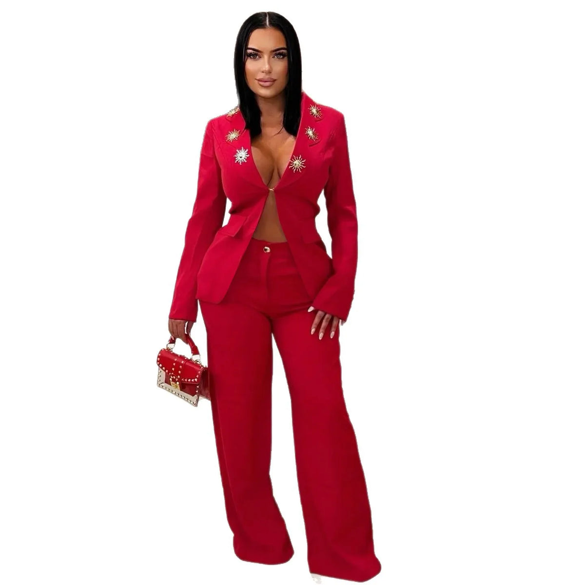 African Print Blazer And Pants Two Piece Set For Women