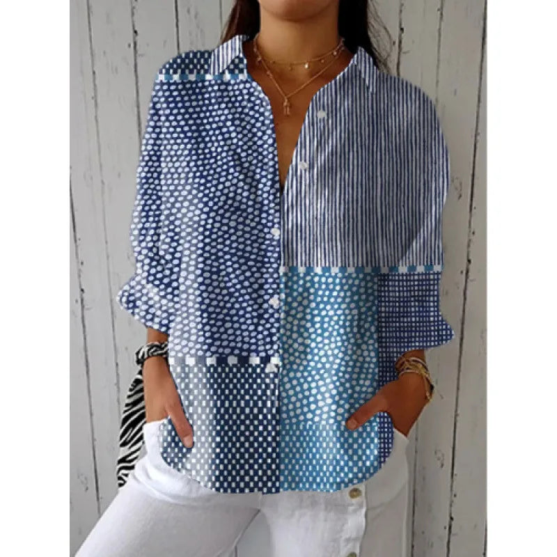 Ditsy Floral Oversized Dropped Shoulder Blouse for Women