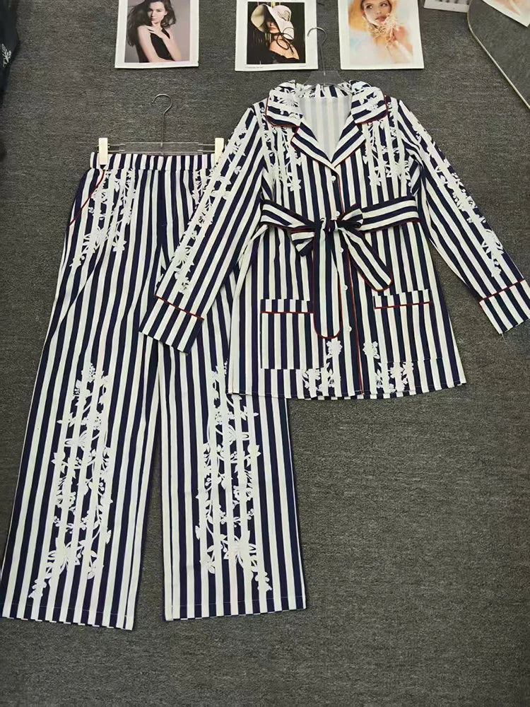 Striped Shirt And Trousers Set