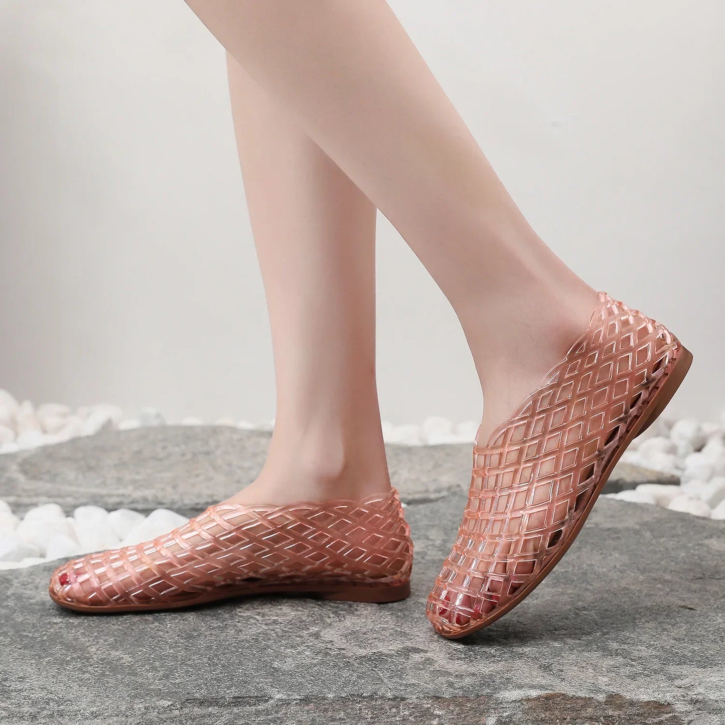 Lightweight Breathable Hollow Out Jelly Slides For Women