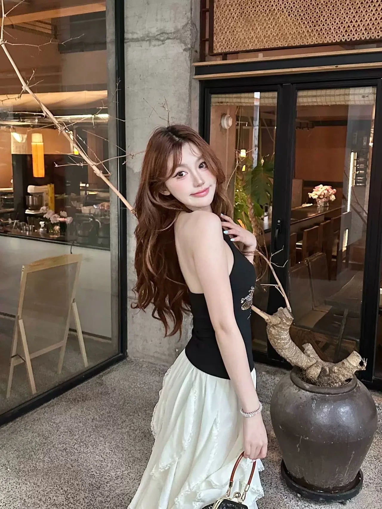 Vintage Sequin Embroidered Backless Camisole For Women