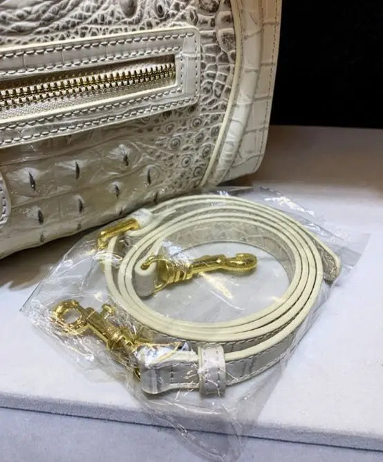 Crocodile Embossed Leather Crossbody Bag for Women