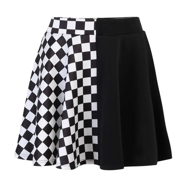 Houndstooth Mosaic Patchwork Skirt