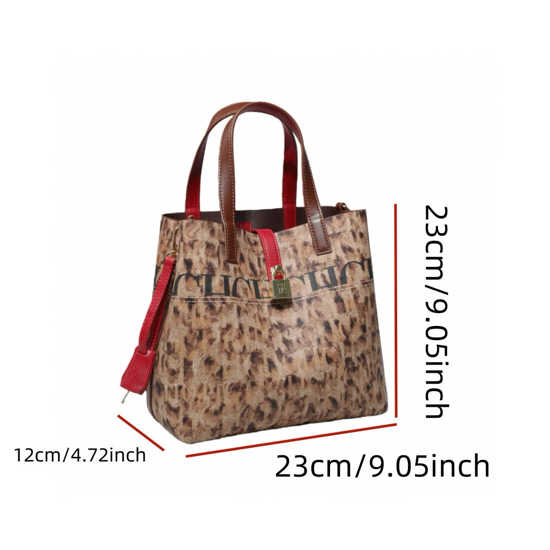 Printed Faux Leather Bucket Shoulder Bag