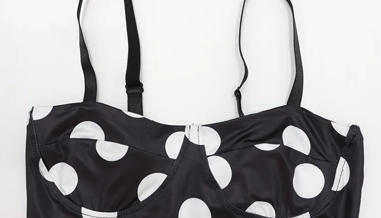 Elegant Polka Dot Slim Fit Ankle Length Dress for Women