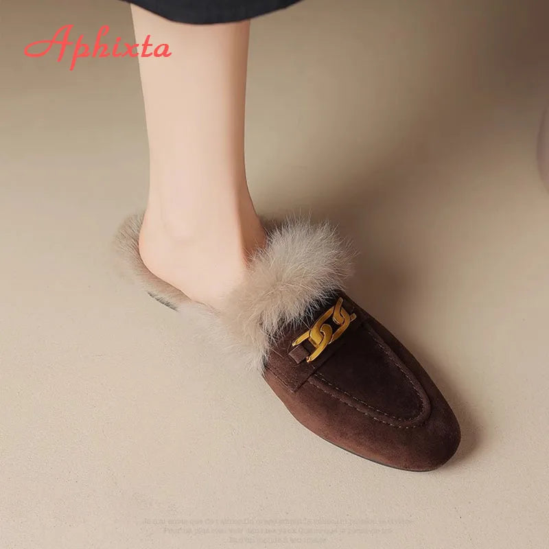 Plush Faux Fur Slippers