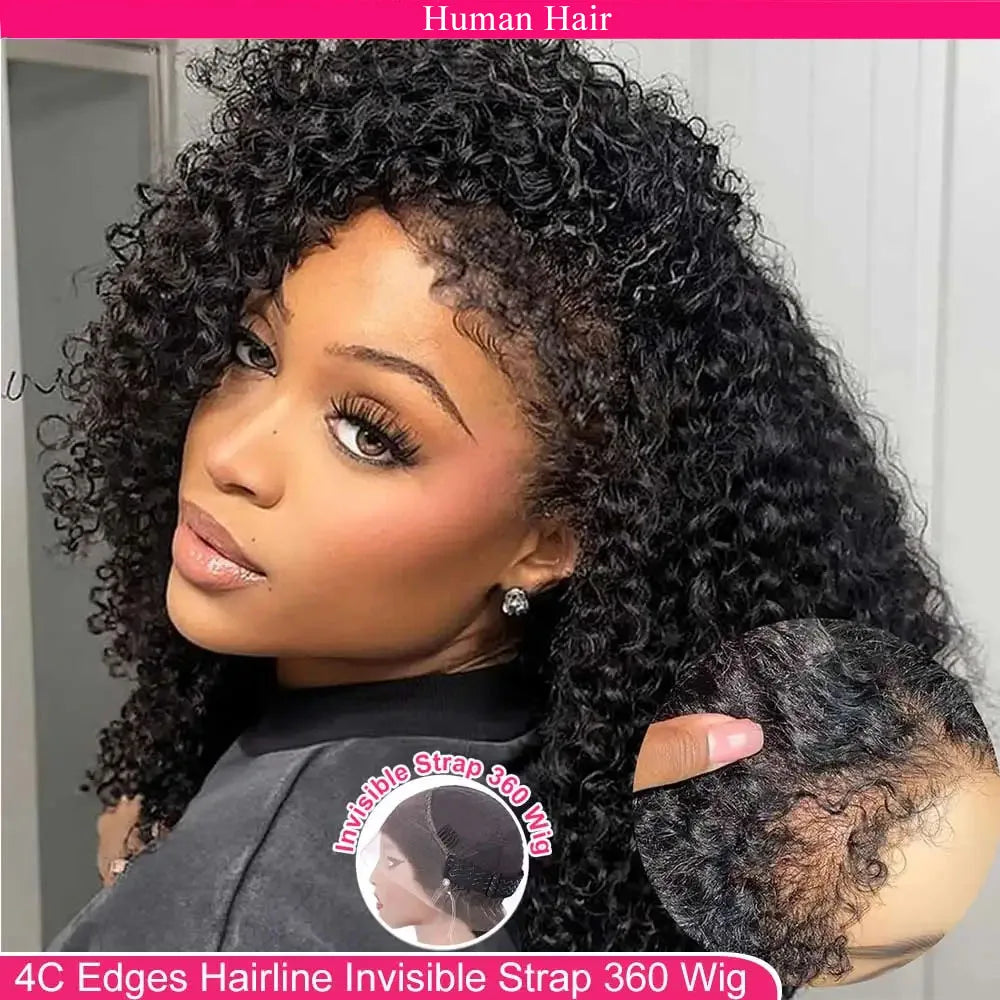 Deep Wave Glueless Human Hair Lace Wig With Baby Hair For Women