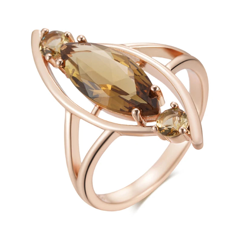 Rose Gold Plated Zircon Statement Ring