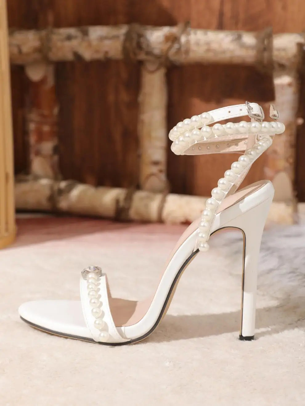 Open Toe String Bead Sandals With Buckle Strap For Women