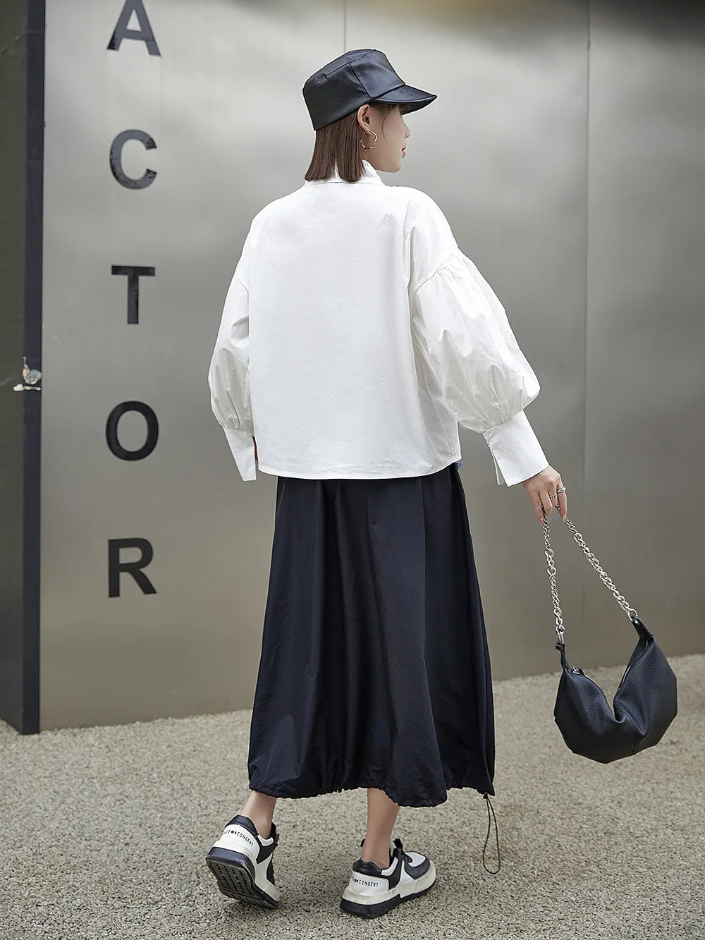 Casual Ankle-Length Spliced Denim with Contrast Color Skirt for Women