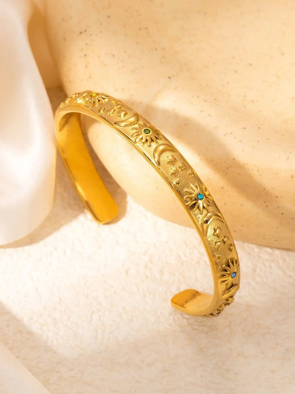 Gold Plated Celestial Cuff Bracelet