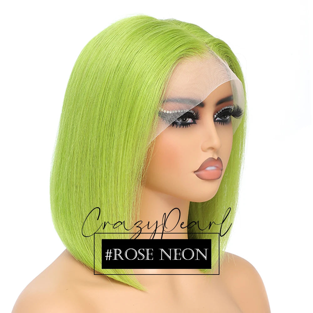Short Transparent Lace Human Hair Bob Wig for Women