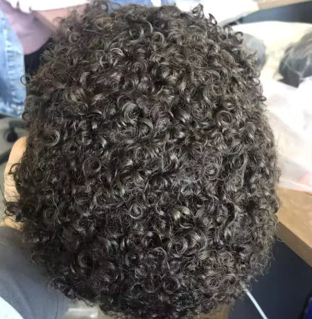 Undetectable Curly Human Hair Toupee Replacement for Women