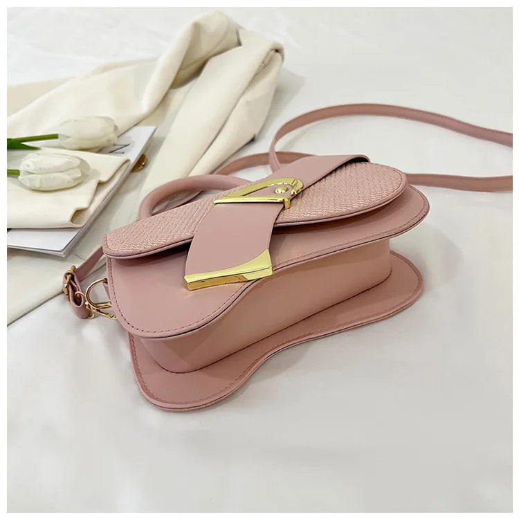 Women's Elegant Minimalist Shoulder Bag Golden-Tone Hardware Adjustable Strap Formal Purse Durable Handbag Fashionable Tote