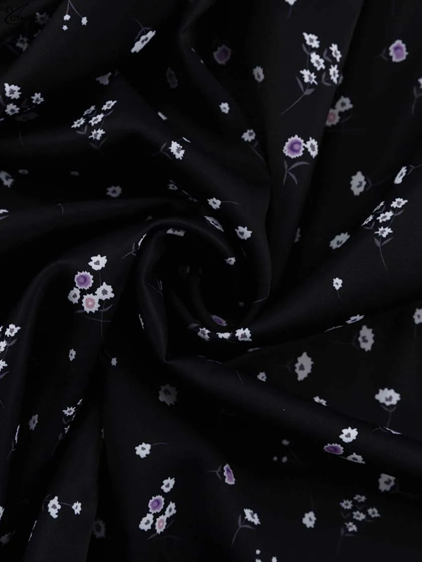 Oymimi Elegant Black White Womens Dresses Fashion Three Quarter Sleeve Hollow Out Dresses Casual High Waisted Mini Dress Female