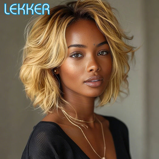 Ombre Blonde Curly Bob Wig