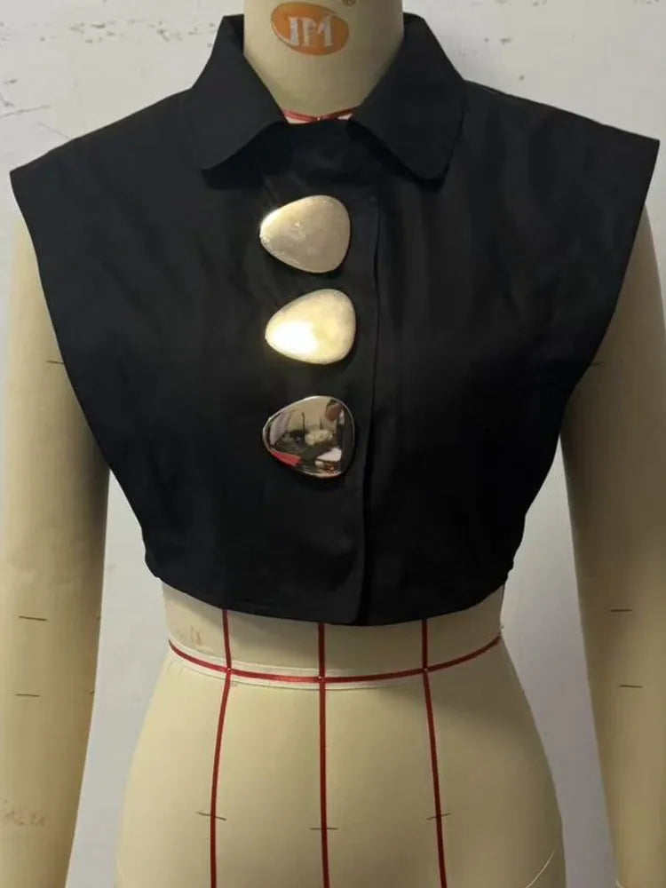 Elegant Sequined Sleeveless Office Blouse for Women