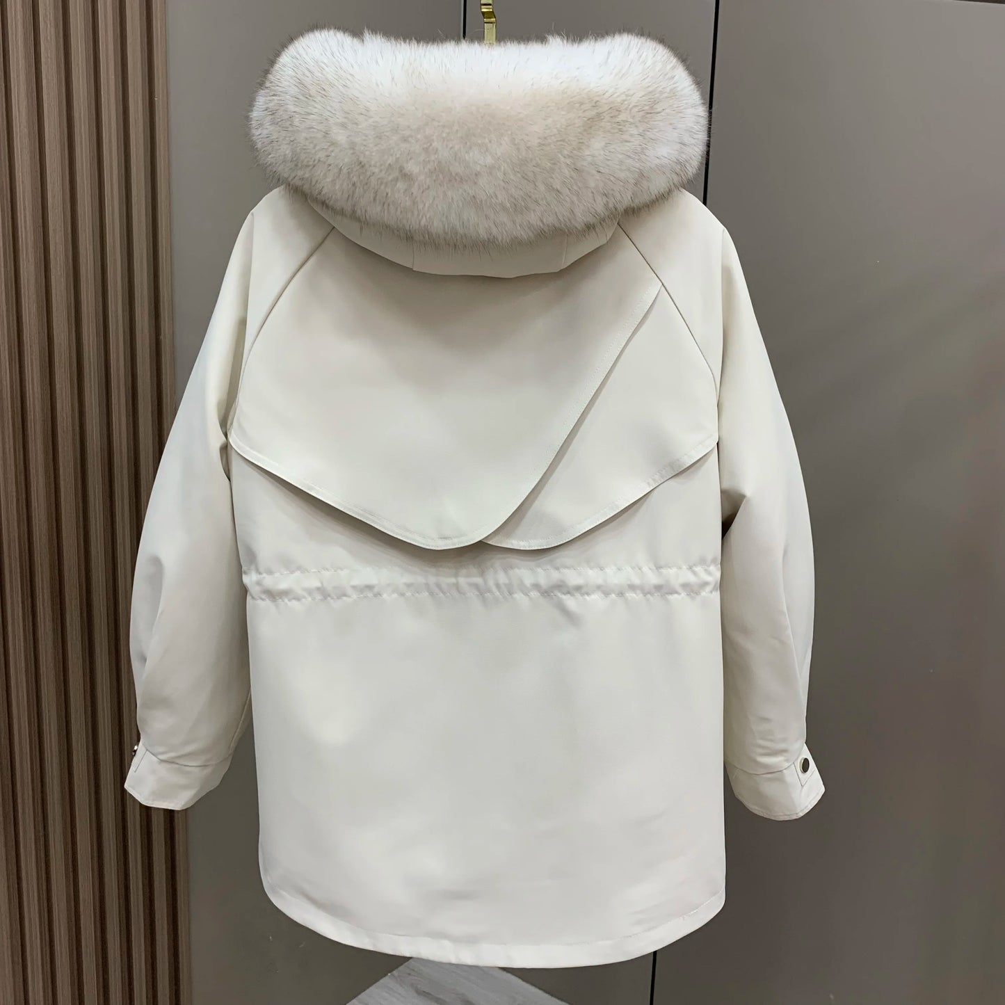 New Winter Fashion Female Parkas Korea Autumn Fox Collar Hooded Overcoat Removable Fox Fur Liner Coat Mid-long Outerwear Warm