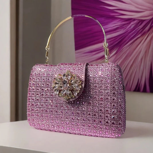 XIYUAN Lady Crystals Evening Bags Women 2024 Sparkling Diamond Evening Handbags Metal Clutch Purses And Handbag Wedding Purse